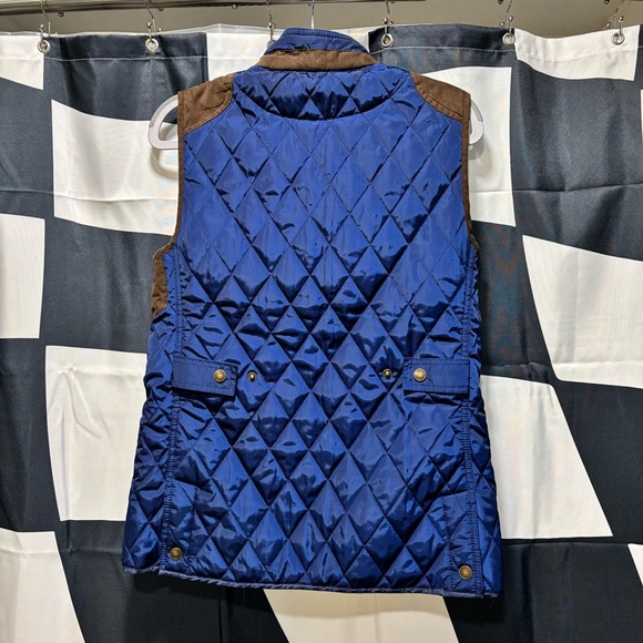 Blue Quilted Vest with Brown Accents - Picture 3 of 6